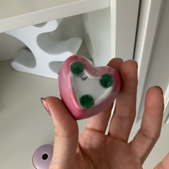 Vintage Ceramic Small Petite Trinket Dishes Heart Round Pink White Home accents - Picture 11 of 14